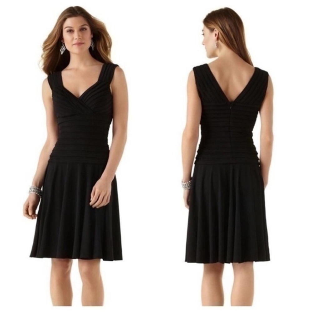 NWT WHBM black bandage a-line faux wrap dress BB6